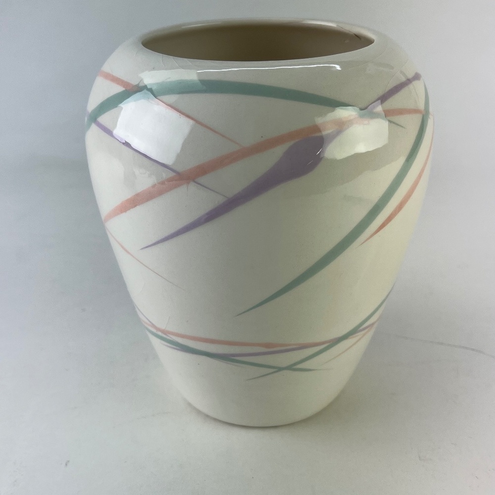 Vohann of California Hand Painted Pastel Vase VINTAGE